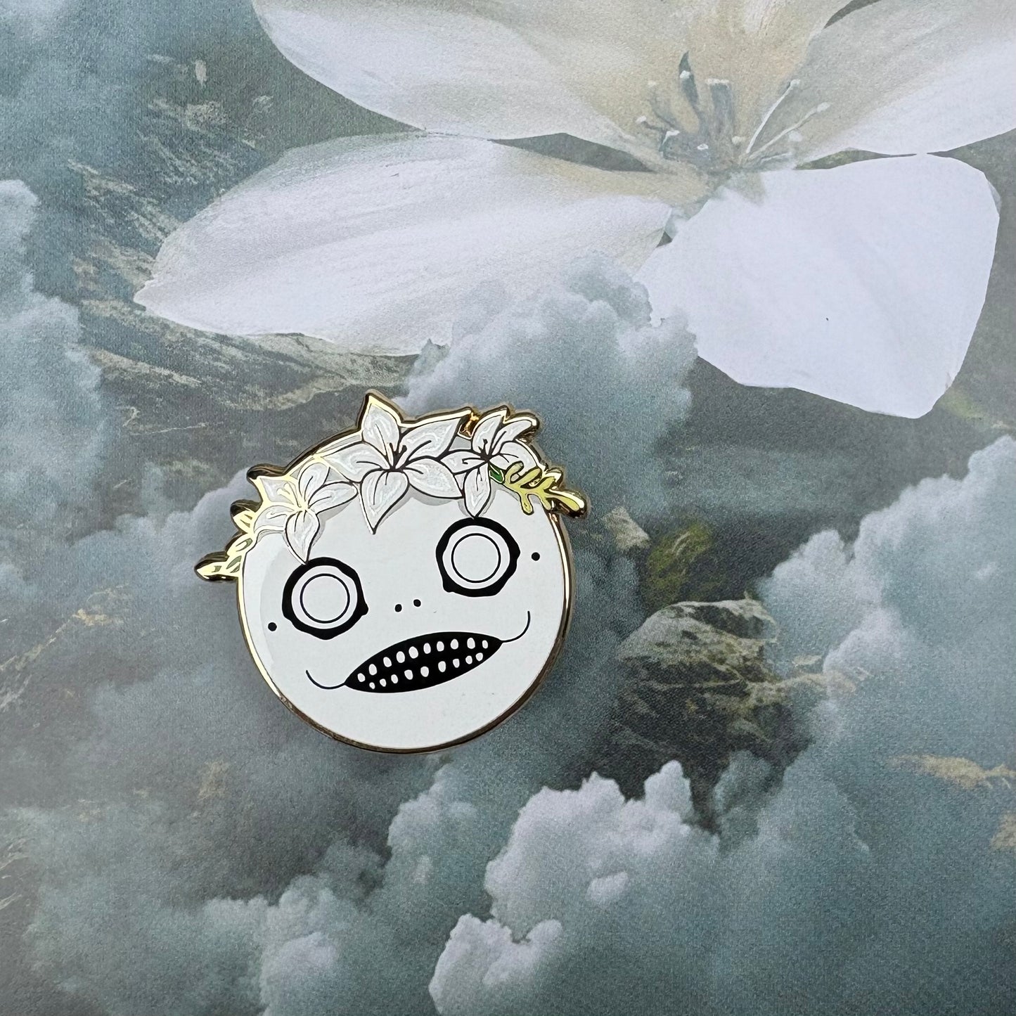 Emil Lunar Tear Crown Enamel Pin